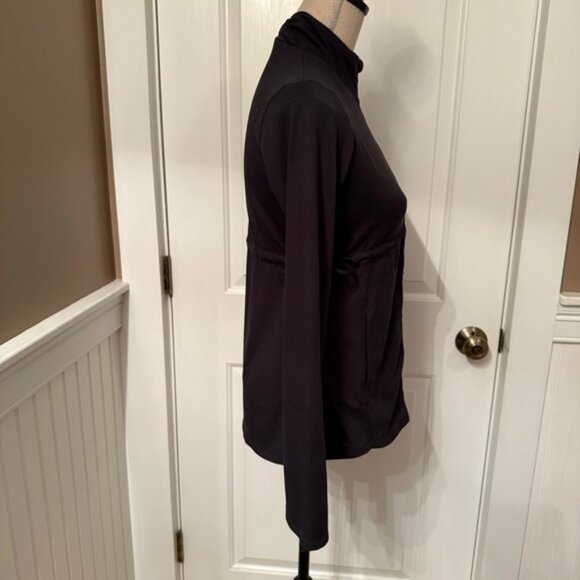 PRANA JACKET COAT BLACK STRETCH ZIP FRONT ACTIVE WEAR POCKETS TIE WAIST SIZE S - Picture 9 of 16